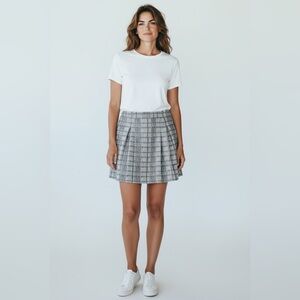 The Limited Pleated Skirt // Gray & White // Large // NEW